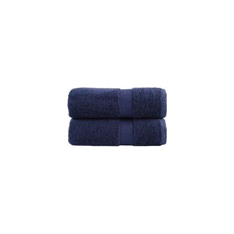 Hochwertige Gästetücher, 2er-Set. Marineblau, 30 x 50 cm, 600 g/m². – Crezuo