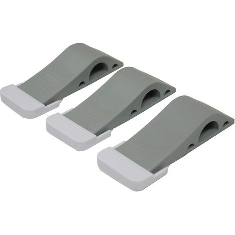 Lot de 3 butées de porte en caoutchouc gris YMYNY, coupe-vent et anti-collision, butées de porte à ventouse en caoutchouc, butée silencieuse, 124 x 39 x 25 mm