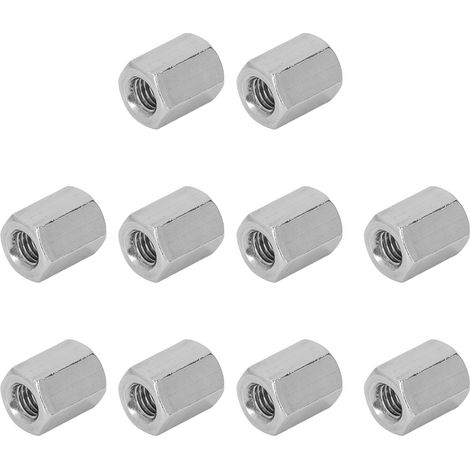 Kit de 10 écrous de raccordement hexagonaux M10 en acier inoxydable 304 anticorrosion pour boulons et goujons (1/5)