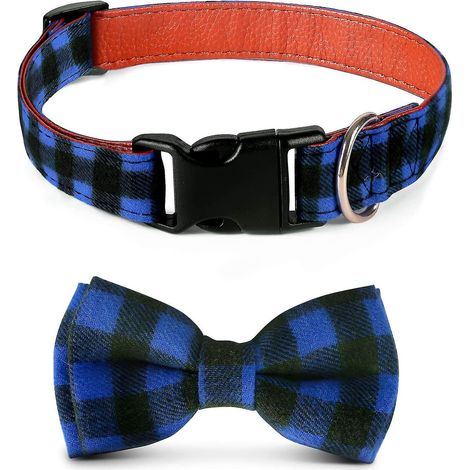 Collier pour chien avec nœud papillon à carreaux, collier de Noël pour chien et chat, nœud papillon doux et ajustable pour animaux de compagnie, cadeau idéal, boucle unique et confortable (1/5)