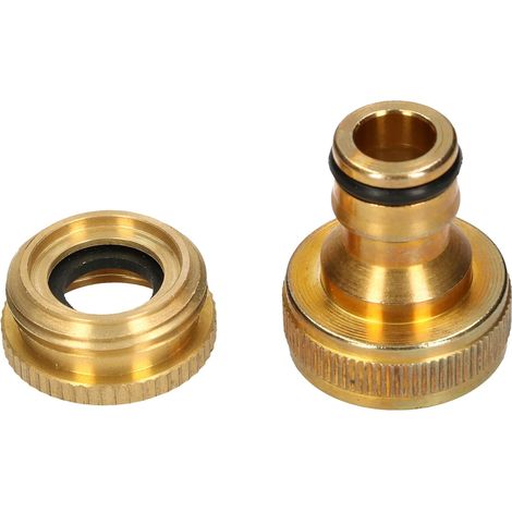 KOTARBAU Raccord de tuyau d'arrosage en laiton 1/2" et 3/4" 2 en 1 pour robinet (1/5)