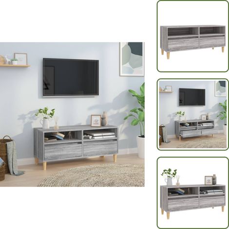 Meuble TV sonoma gris 100x34,5x44,5 cm bois d'ingénierie - Meubles Tv - Meuble Tv - Support Tv - Unité Tv - Meuble Salon (1/5)