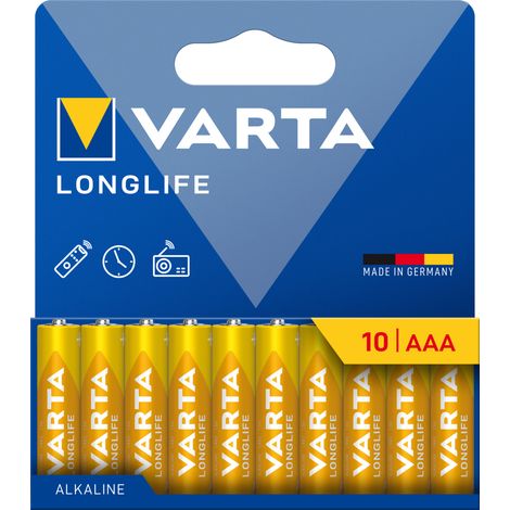 Paquete de 10 pilas aaalr03 de larga duracion (1/2)