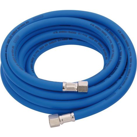 Draper 31733 High Visibility Hybrid Air Hose, 5m x 8mm, 1/4"" BSP, Blue