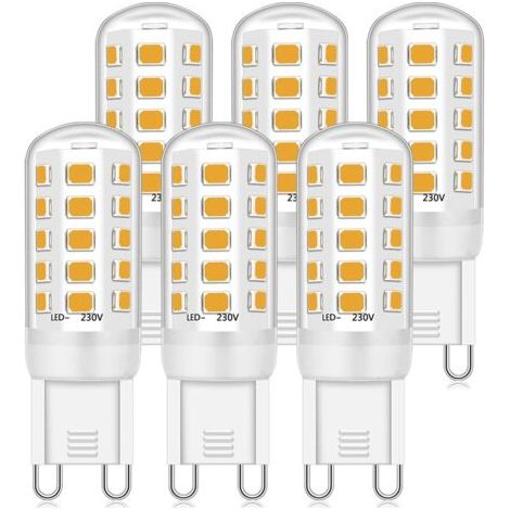 6er-Pack G9 3W LED-Lampe, 350LM, entspricht 40W Halogen, Kaltweiß 6000K, 220-240V, CRI 82, Nicht dimmbar, Energiesparend, Keramiksockel, Standard G9-Sockel (1/5)