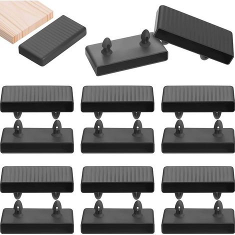 16 Pièces - Support de latte - Embout de cadre - Pour lit Queen et King - Fixation stable de lattes en bois - Usage intérieur - Noir - 65 mm (1/5)