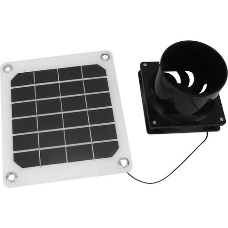 Ventilateur solaire 20W avec panneau et filet de protection, 15 cm portable pour poulailler (1/5)