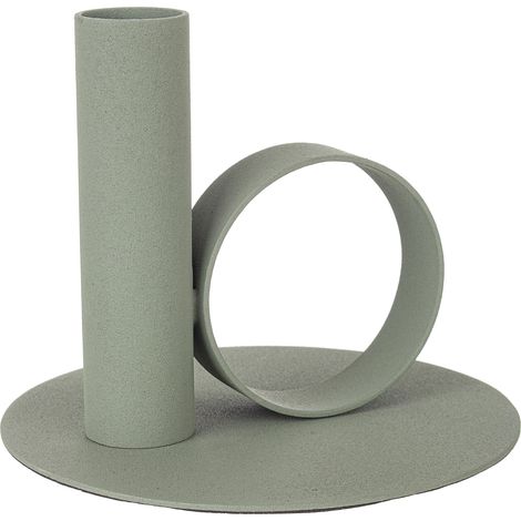 porta candela pyxis con varie tonalità di colore, realizzato in metallo e fabbricato a mano -Ø12.5 x h 10cm / Verde salvia