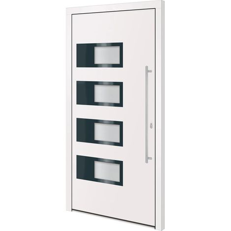 vidaXL Porta Ingresso Bianca 110x210 cm in Alluminio e PVC (1/5)