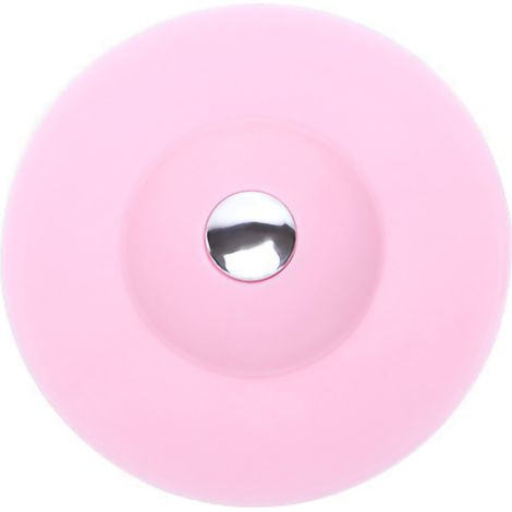 Bouchon de vidange étanche pour évier de cuisine, baignoire et lavabo, avec crépine et système d'étanchéité. Bouchon anti-déodorant pour salle de bain (rose).