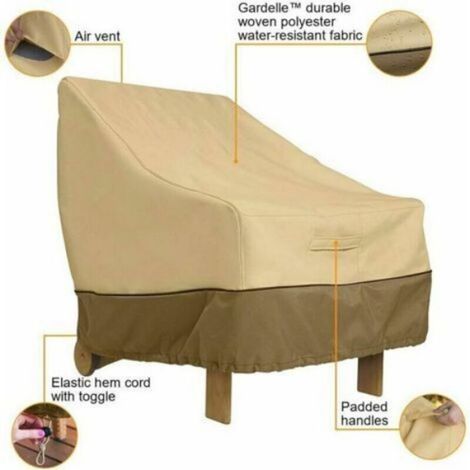 Housse Chaise Jardin 210D Oxford 80x85x91,5cm, Imperméable, Pour Salon Meubles Extérieur (1/4)