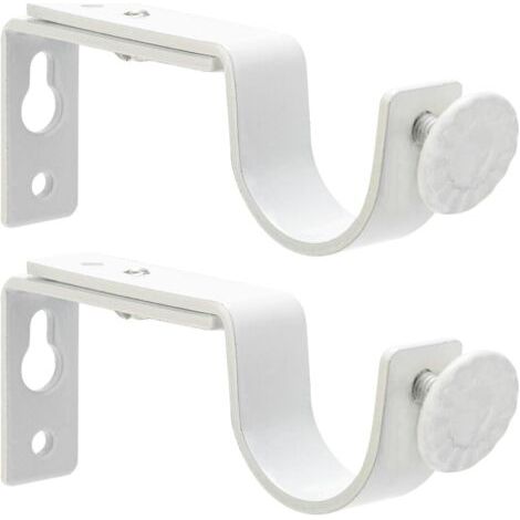 QORVA-Supports de tringle à rideaux robustes et réglables, adaptés aux tringles à rideaux d'un diamètre maximal de 1 pouce, supports de tringle à rideaux muraux (paquet de 2). (1/4)