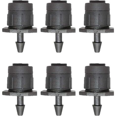 Pair Lot de 100 goutteurs d'irrigation réglables - Micro pulvérisation à 360 degrés - Motif cercle complet - Système d'arrosage goutte à goutte - Noir (1/5)