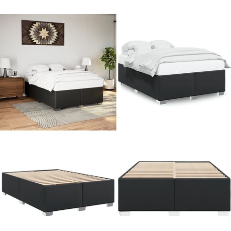 vidaXL Bettgestell Schwarz 160x200 cm Kunstleder (1/5)