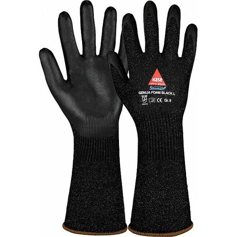 Hase Genua Foam Black Long Schnittschutzaus Sinomac Hybridgarn Größe 7 10 Stk (1/2)
