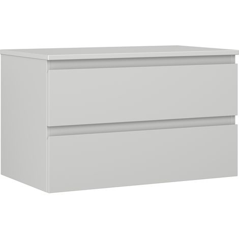 Mexen Orio armoire de salle de bain sous lavabo 80 cm avec plateau, 2 tiroirs, gris mat - 91A10-08047-2-BFFC62 (1/5)