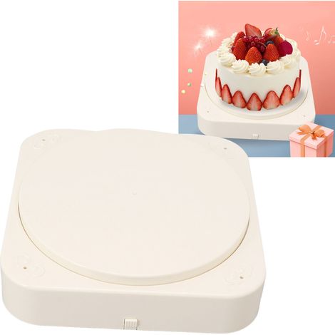 Machine à gâteaux et desserts rotative de 8 pouces avec cloche et musique, machine à desserts rotative automatique avec musique. (1/5)