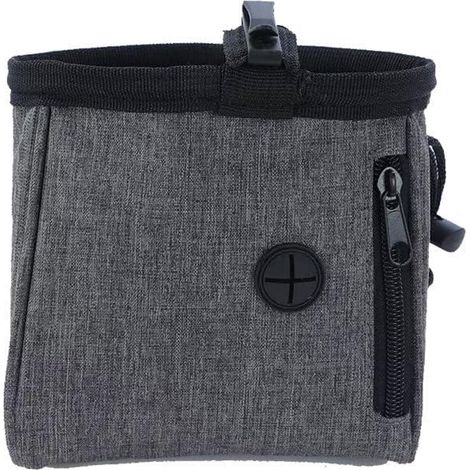 Pochette à friandises pour chien - Sac à friandises pour chien - Sac à goûter pour chien - Éducation canine - Sac de promenade - Promenade - Portable - Accessoire de promenade - Gris (1/5)
