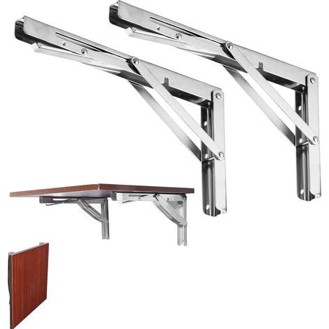 Équerre Pliante Charge Lourde - 2PCS - 300 mm - Équerre Pliable 300 mm, Équerre Étagère Murale en Acier Inoxydable, Équerre Rétractable, Charge Max: 150 kg (1/5)