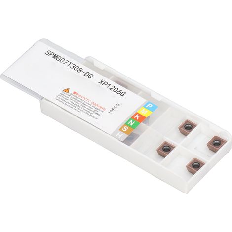 10 plaquettes de tournage en carbure pour tour CNC DIY, outils de coupe du bois avec revêtement bronze SPMG07T308-DG (1/5)