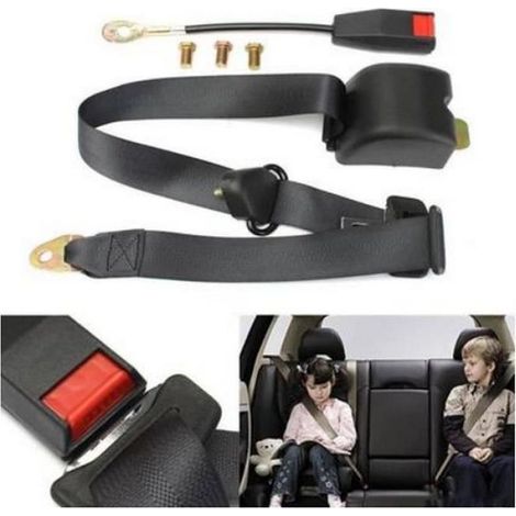 Ceinture de sécurité universelle de voiture de camion réglable de voiture de 3 points + boulon (1/4)