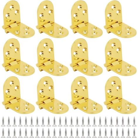 Enowelir Charnière pour meuble,12 PCS Charnières de Table Pliantes,180 Degrés Charnière, Flip Top Charnière avec vis (1/5)
