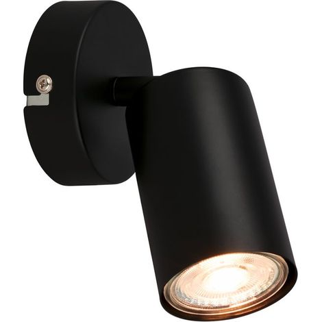 B.K.Licht LED Wandleuchte innen, mit EEKA Lichtquelle, Schwenkbar, Schwarz