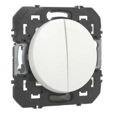 Legrand 600002 Double switch or two-way switch Dooxie 10ax 250V white finish