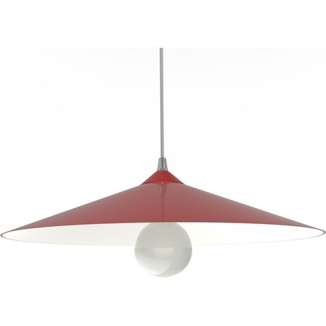 LUMICOM CHAPEAU Sospensione, 1XE27, max 42W, metallo, rosso lucido/bianco opaco, D40cm
