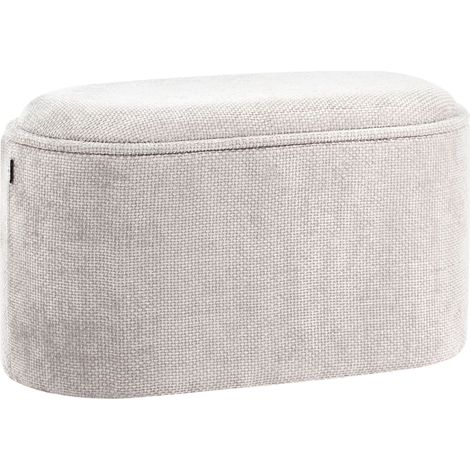 Panca da letto moderna con contenitore Rivestimento in tessuto di ciniglia Grigio Artas