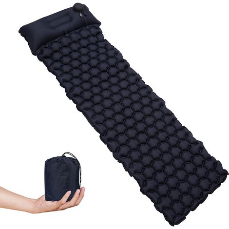 Jiubiaz Isomatte selbstaufblasend 8.5 cm mit Fußpumpe, ultraleichte Camping Schlafmatte für Outdoor und Reisen