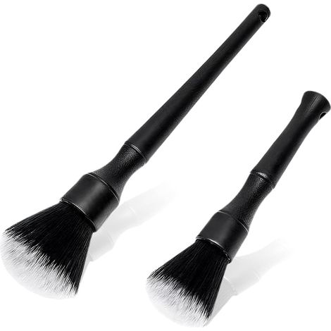 Lot de 2 pinceaux de nettoyage de voiture, brosse intérieure pour tableau de bord, poils doux, nettoyage de brosses, kit de nettoyage de voiture, pour lavage tableau de bord, moteur intérieur et