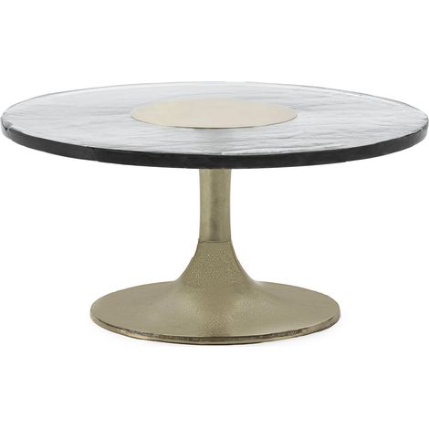 Table basse élégante et moderne Transparent/Doré - Verre Transparent avec touche dorée (1/3)