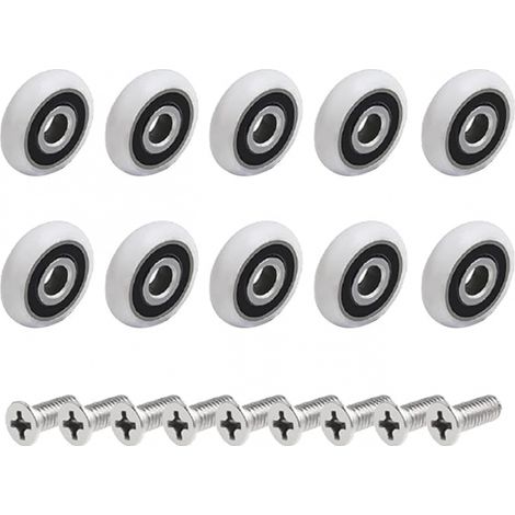 10 Roulettes Rechange Porte Douche 19mm Diametre Remplacement (1/3)