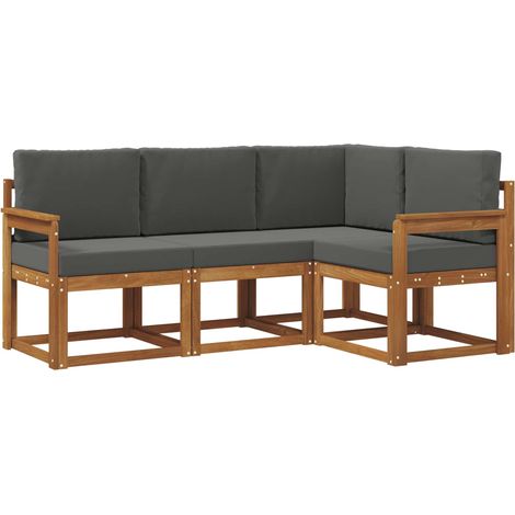 Conjunto de sofás de exterior 4 uds. Natural y Antracita vidaXL (1/5)