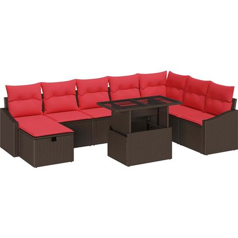 Garden Sofa Set 9 pcs Poly Rattan vidaXL (1/5)