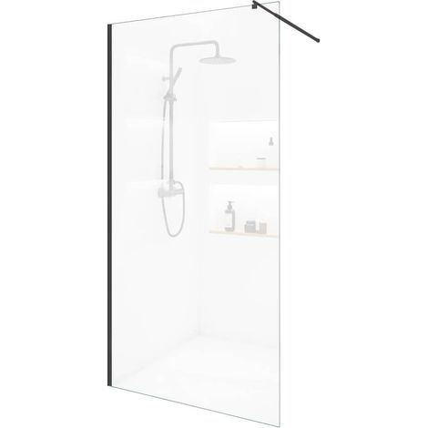HOME DELUXE - Duschabtrennung - BAKI - Breite: 130 cm, Profil Schwarz, Klarglas, Aluminiumrahmen - 10 mm ESG - Sicherheitsglas I Walk in Dusche, Duschwand, Duschtür  Duschabtrennung Duschtrennung Dusc