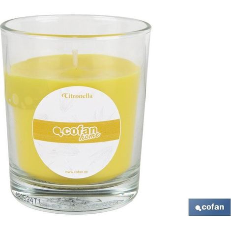 Pack de 6 bougies parfumées à la citronnelle en verre transparent 120 g (1/4)