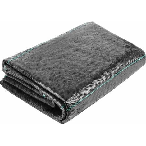 Toile anti-mauvaises herbes 2x10m, résistante aux UV 100g/m2, géotextile pour gravier, matériau résistant à l'eau et aux déchirures. (1/4)