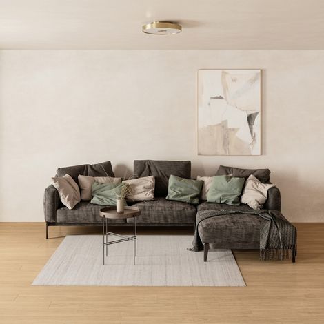 Kilim moderne Tapis Dream  - 200x200cm, Square - 100% Laine vierge - Tissé main - Argent