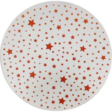 Paris Prix - Plateau Pour Bougie Miroir étoile 30cm Blanc & Rouge