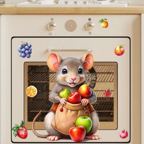 Sticker Mural Écureuil - Autocollant Décoratif en PVC pour Murs Lisses - Chambre Enfant Salon Cuisine - 1 Pièce (1/5)