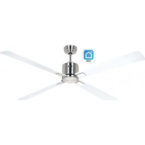 CasaFan ECO NEO III Ventilateur de plafond de 152 cm avec WiFi 942333W Blanc / Blanc et Gris clair (1/5)