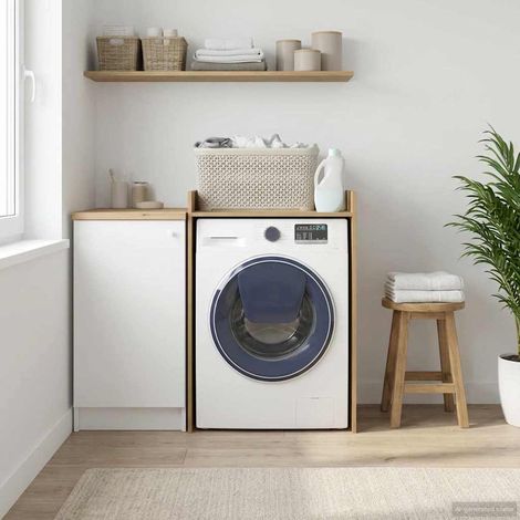 vidaXL Wash Machine Cabinet with Storage Artisan Oak 67.5 x 62 x 97 cm