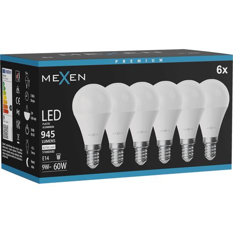 Mexen Nova 6x Ampoule LED E14, G45, 9W, Neutre - 4000K, 945 lm - L101-E14-0940-01x06 (1/3)