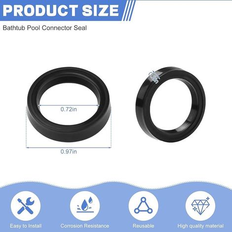 Joint de connecteur de spa de remplacement 11699 pour Spa Intex Pure Spa Simple Spa,Ensemble de joints d'entrée et de sortie de qualité supérieure en silicone pour piscine et jacuzzi (Lot de 2) (1/5)
