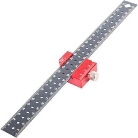 Règle de marquage en métal 300 mm Équerre de charpentier Règle combinée en métal avec butée de règle pour marquage 45 ° / 90 ° pour marquage Dessin DIY (1/4)