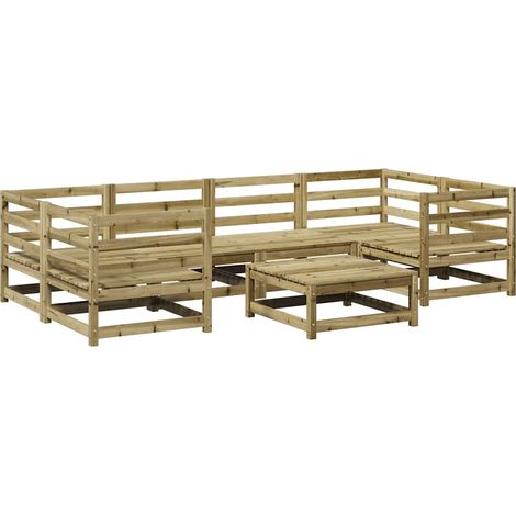Maison Exclusive - 7-tlg. Garten-Sofagarnitur Kiefernholz Imprägn (1/5)