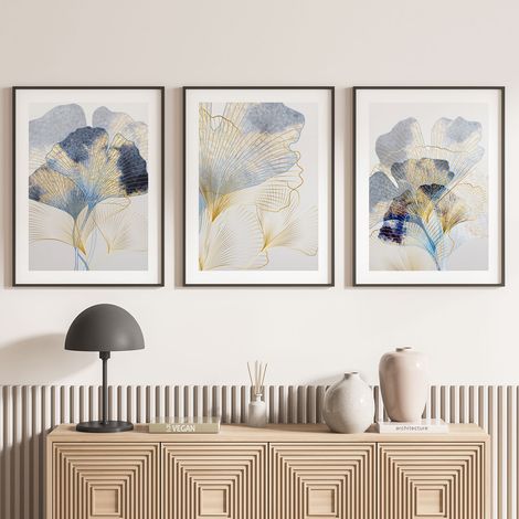 Lot de 3 Affiches / Posters Triptyque - Fleurs - 3 Affiches - 70x100 cm (Cadres non fournis) - Photo pleine page (1/5)