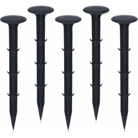 Plastique Piquets de Fixation de Jardin,pour Jardin pour la Fixation des Tissus Anti Mauvaises Herbes Protection Contre Les UV (50 pièces, Noir) (1/5)